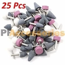 25 Pcs 1/8" inch Assorted Mounted Stone Point Abrasive Grinding Wheel Bit Set