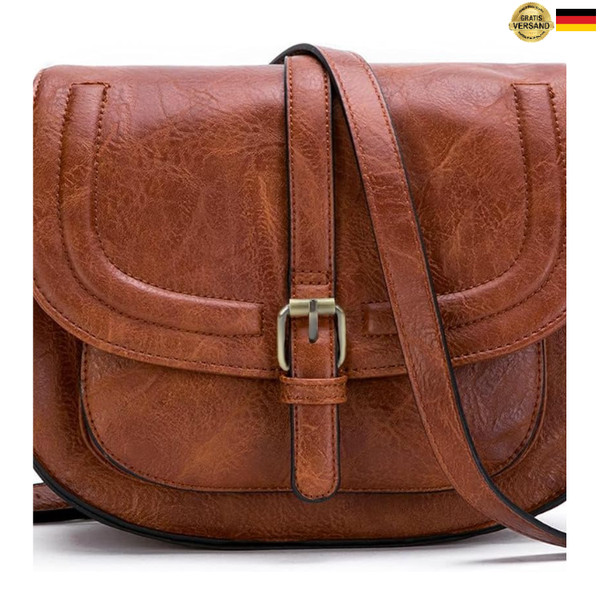 Afkomst UmhäNgetasche Damen Klein PU Leder Schultertasche Handtasche Verstell-image