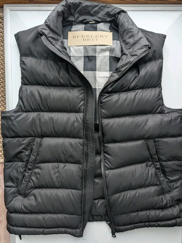Taglia XL Giacca Burberry nera navy full zip uomo originale $595