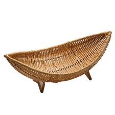 Natural Themed Fruit Bowl Sturdy Rattan Imitation Plastic Tary for Everyday Use