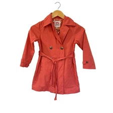 Appaman Pink Trench Coat sz 7 Girls Double Breasted Belted Coat