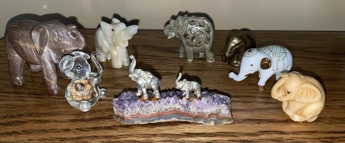 Elephant Figurine Collectibles ~ Lot of 8 From 1 1/2" to 2 1/2" Tall - Picture 2 of 2