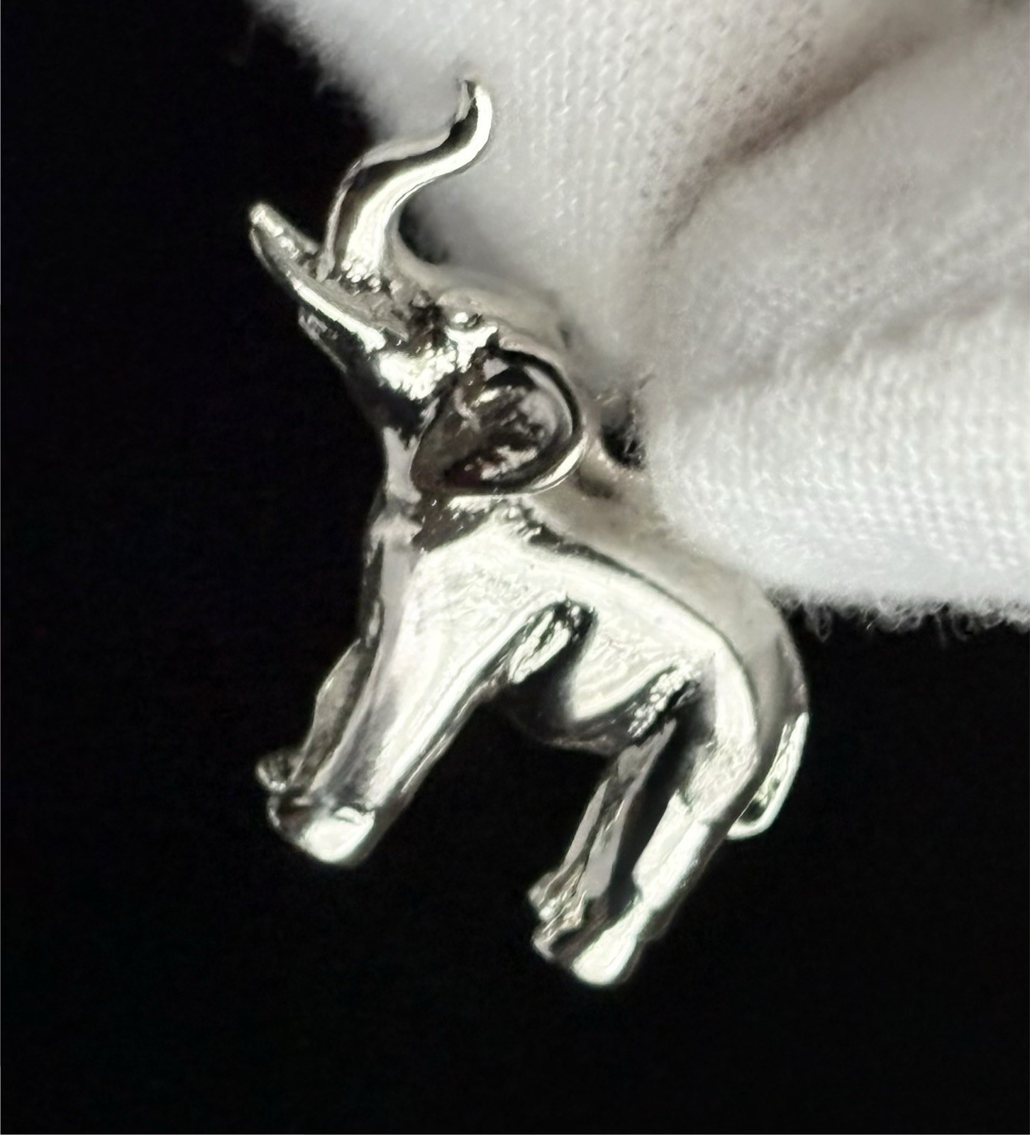 ELEPHANT WILD MINIATURE SOLID STERLING SILVER 925… - image 1