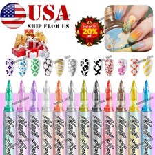 12 Colors Nail Art Pens Set, 2026 New DIY Nail Art Markers Drawing Painting Line