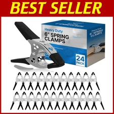 Multipurpose 6" Heavy Duty Spring Clips - 24 Pack