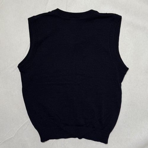 Vintage Andrew Rohan Edwards Made In USA Notre Dame Maglione Gilet Nero - Foto 3 di 6