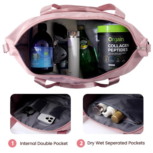 Travel Duffle Bag - Overnight Shoulder Bag for Women, Waterproof Weekender Ba... - Picture 6 of 9