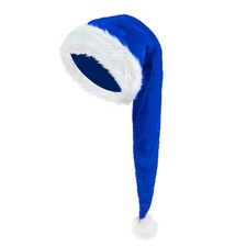 Long Santa Hat for Adults Velvet Plush Christmas Hat Xmas New Year Party