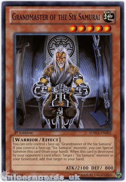 SDWA-EN002 Grandmaster of the Six Samurai 1st Edition Mint YuGiOh Card
