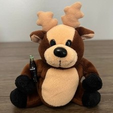 Coca Cola Bean Bag Plush Reindeer with Coca Cola Bottle Vintage 1997