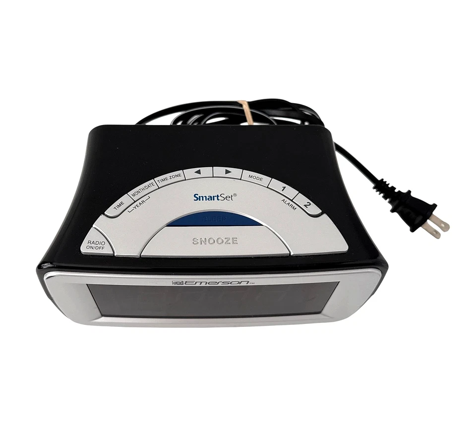 Emerson CKS9031 Smart Set Reloj Despertador Doble Radio AM/FM *Probado y Funciona* Foto 3 de 4