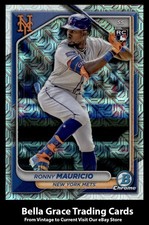 2024 Bowman Chrome Ronny Mauricio #24 New York Mets Mojo Refractors Rookie MLB 