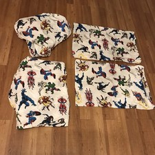 Pottery Barn Kids Marvel Comics Super Heroes FULL Size Complete Bed Sheet Set
