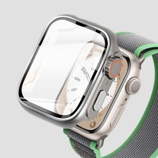 Protector Mod Cover Matte Glass for Apple Watch 8 7 6 Change to Ultra 49mm Case