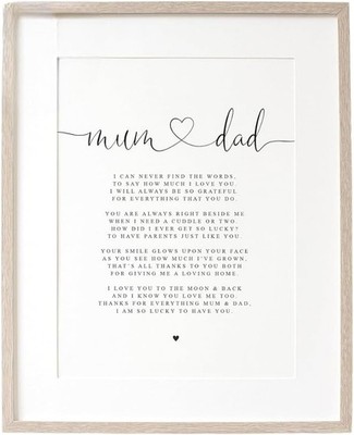 Lula Design Mama und Papa Gedicht A4 oder A5 Druck - Geschenk Papa, für... 
