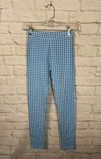 NEW Crewcuts Girls Blue Gingham Check Print Leggings Pants Size 12