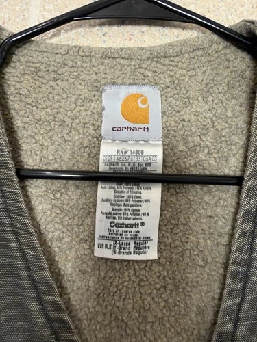 Carhartt Men’s Sherpa Lined Full Zip Cotton Work Vest Black XL V28 BLK image 2
