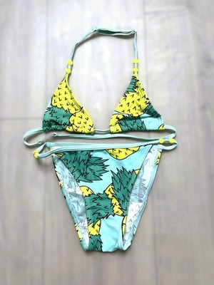 Name It Mädchen Bikini Gr. 122/128 Sommer Ananas Mint Gelb   Super Zustand!