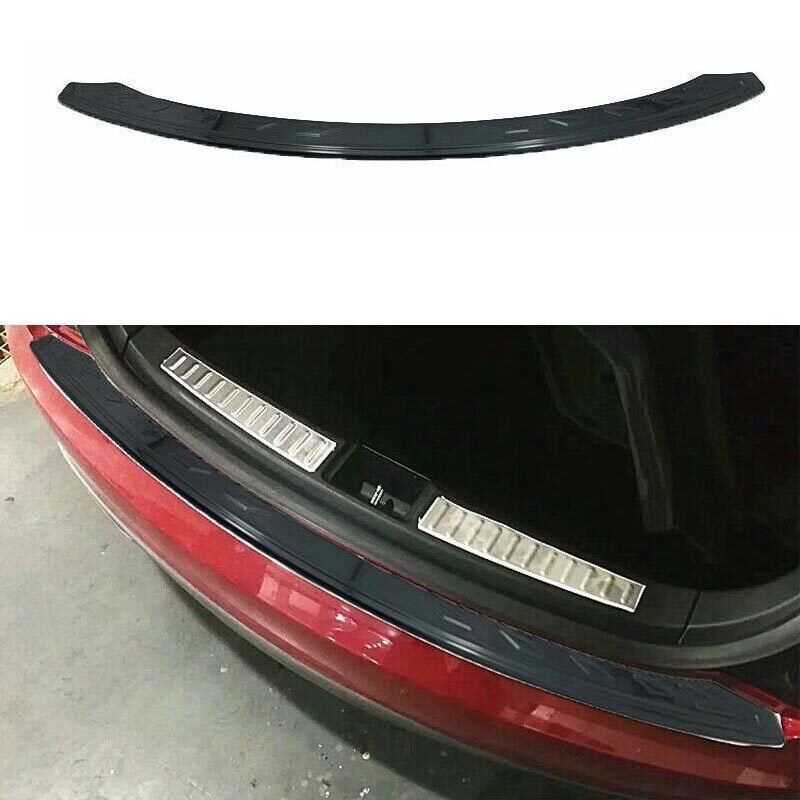 Tesla Model S 12-2021 Black Titanium Rear Bumper Sill Plate Protector