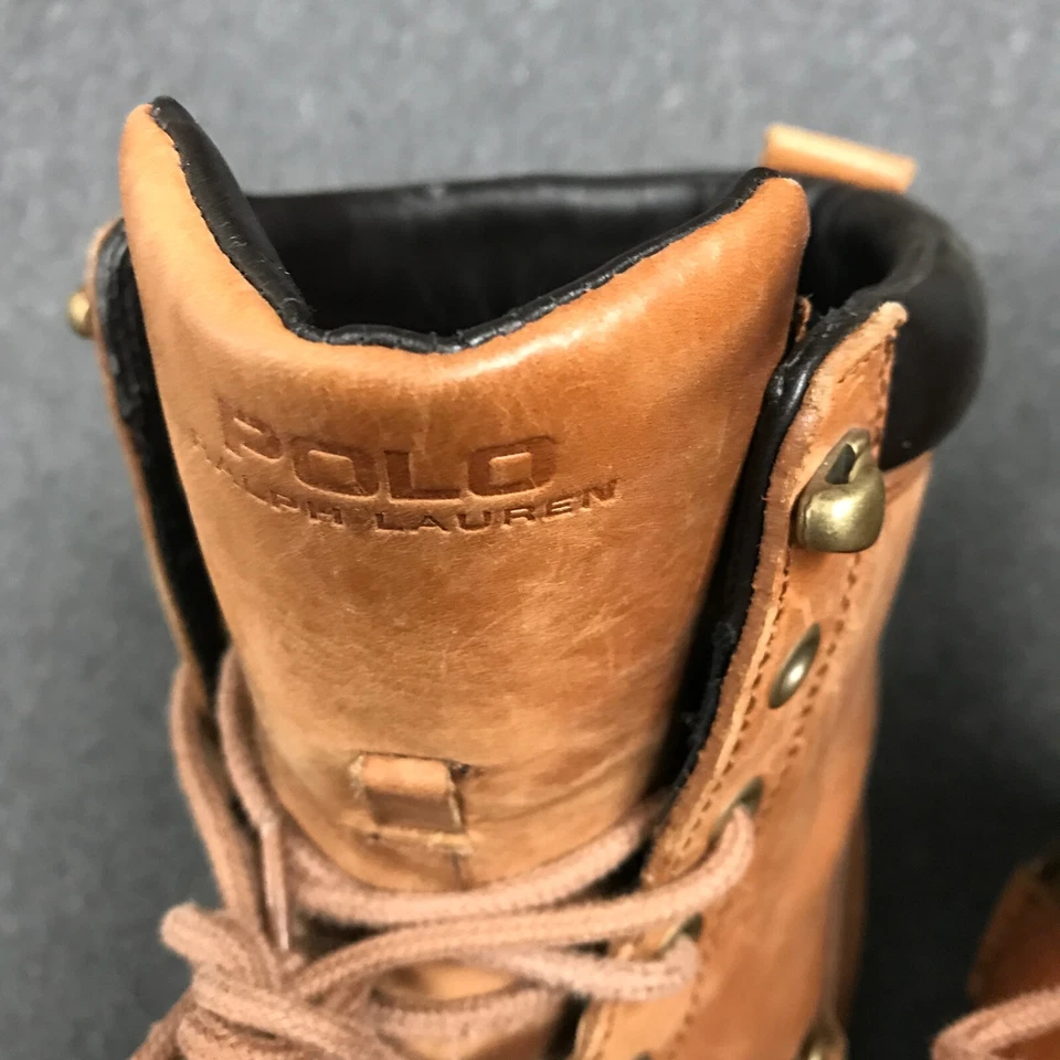 Hombres 12 D Polo Por Ralph Lauren Cuero Marrón Con Cordones Country Ranger Botines Foto 3 de 4