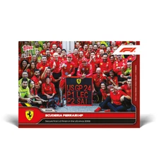 2024 Topps Now F1 61  SCUDERIA FERRARI US GP 1 2 FINISH LECLERC SAINZ PRESALE