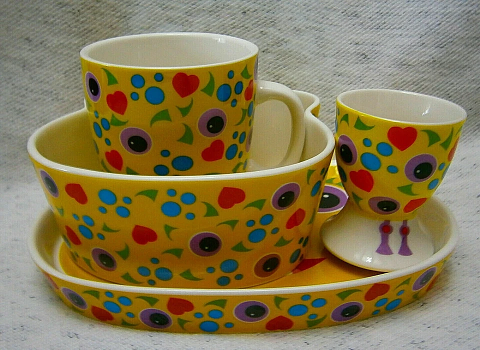 Maxwell & Williams Cosquillas Monster Eeter Juego de 4 piezas Desayuno Cena Porcelana Foto 4 de 4