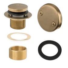 Tip-Toe Tub Trim Set Two-Hole Overflow Faceplate Replace Bath Drain Kit Bronze