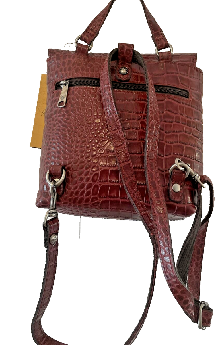 Patricia Nash Oxblood Croco Davoli Convertible Leather 