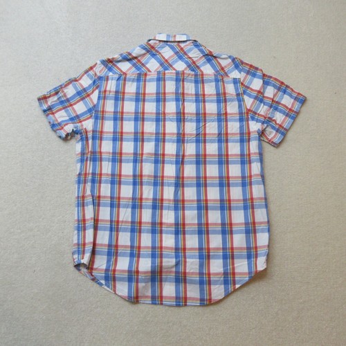 Camisa Timberland Abotonada Para Hombres Mediana Azul Cuadros Manga Corta Informal Algodón - Imagen 6 de 7