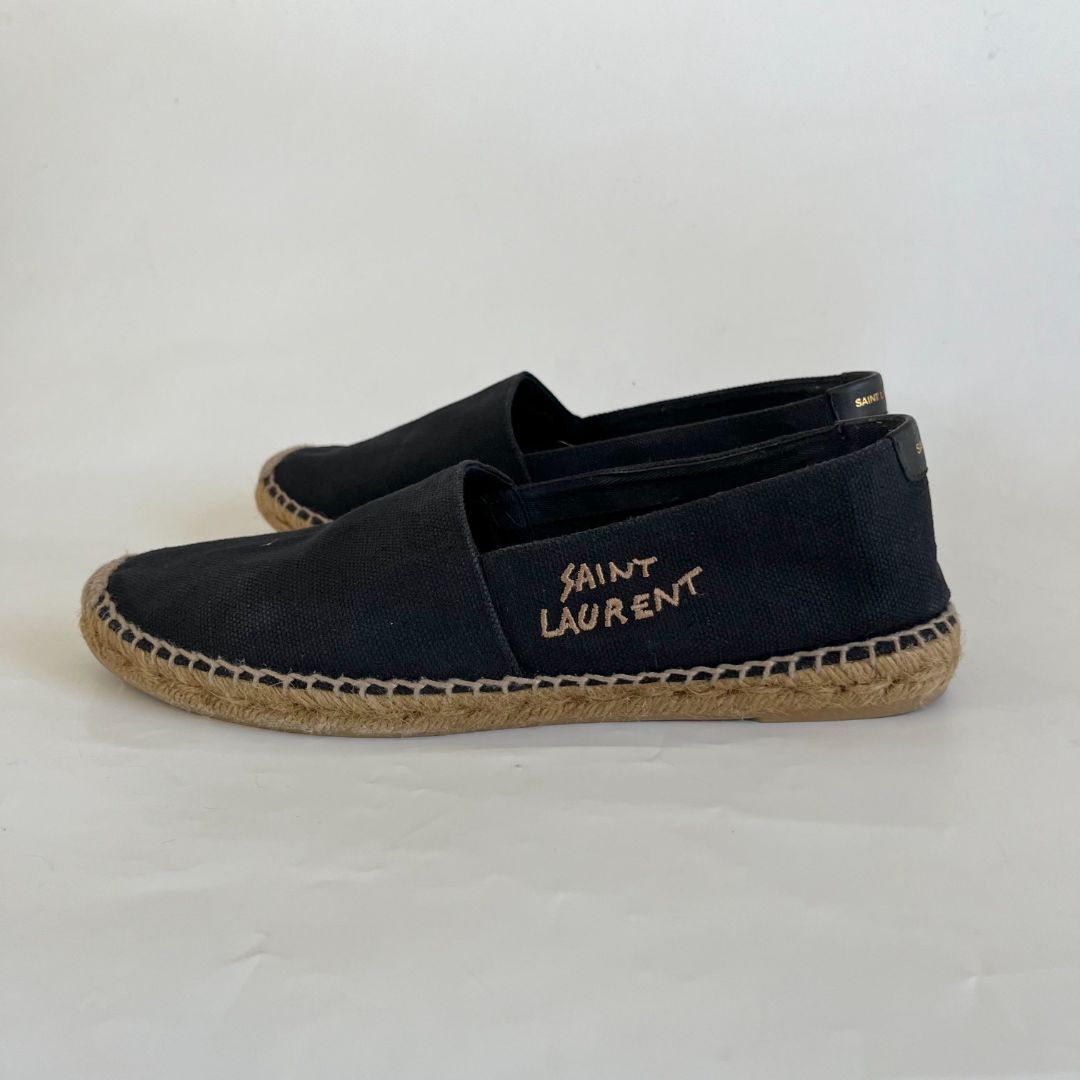 Ballerine espadrillas Saint Laurent con logo ricamato uomo tg. 42