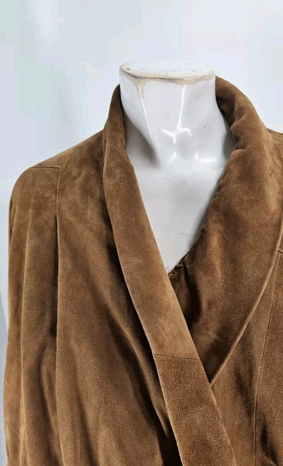 Envoltura de cuero para mujer School Florence 42 vintage marrón gamuza perforada Foto 3 de 4