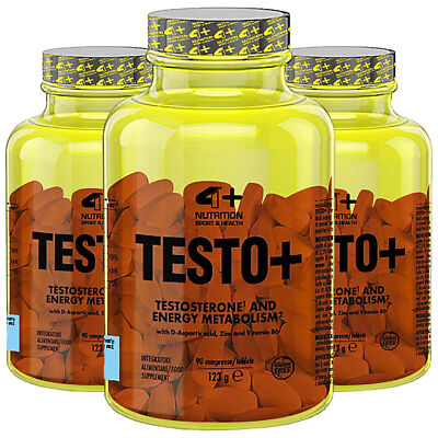 4+ NUTRITION TESTO+ 90 TAB Natürliches Sportergänzungsmittel, Testosteron