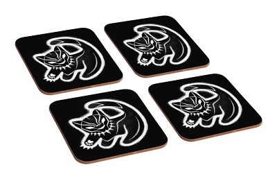 Black Panther Simba Cub - 4 Stück Holzuntersetzer Set