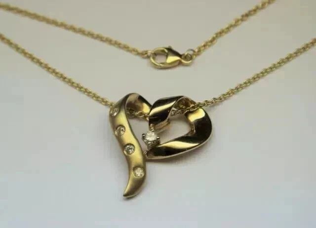 VETEMENTS Set ciondolo Bexel cuore diamante simulato tondo 2 ct placcato oro giallo 14 carati ARGENTO