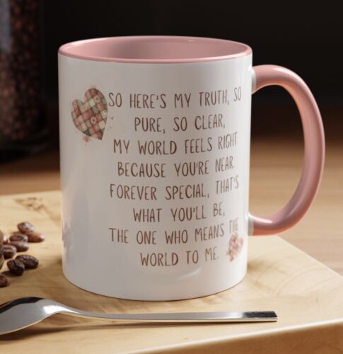 Pink Patchwork Teddy Bear Mug, Birthday Gift or thoughtful Gift 🩵 - Picture 3 of 8