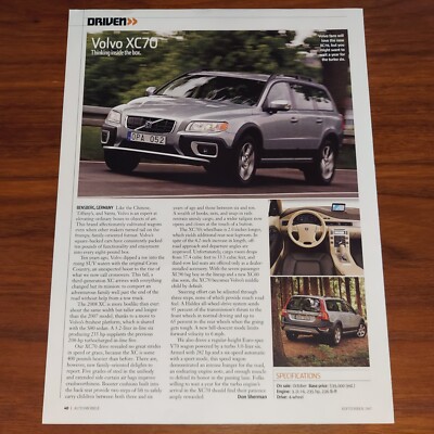 VOLVO XC70 MAGAZINE ARTICLE AUTOMOBILE MAG THINKING INSIDE THE BOX