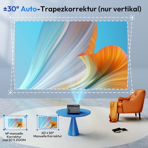 4K 1080P LED Projektor 12000Lms HD HDMI Heimkino Beamer 5G wifi Multimediaplayer - Bild 13 von 17