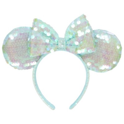 Disney Parks Minnie Ears Headband Aqua Blue Sequin Mermaid  display picture 1