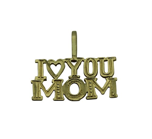 14k Yellow Gold I Love You Mom Pendant