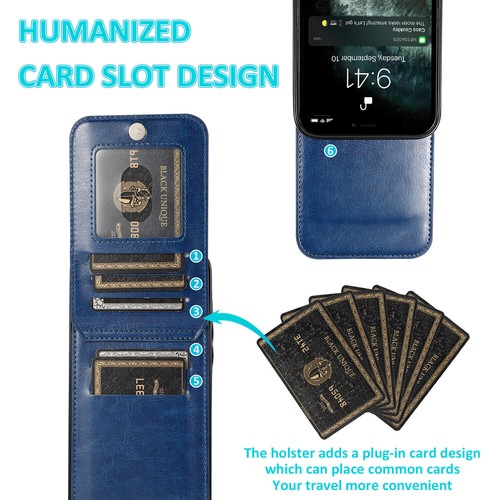 For iPhone 16 15 14 Pro Max 13 12 11 XS 8 Leather Card Holder Wallet Case Cover - Picture 41 of 48