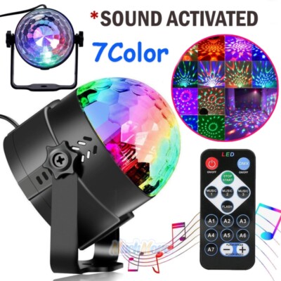 Party Disco Lights Strobe LED Dj Ball Sound Activated Dance Bulb Lamp w/ Remote