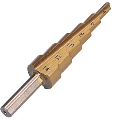 Stufenbohrer HSS titanbeschichtet 4-14mm step drill bit titanium plated