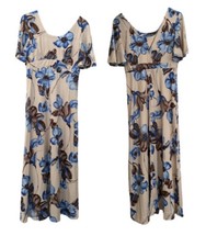 Vintage Liberty House Tropicana Hawaii Floral Muumuu Gray Blue Brown Medium