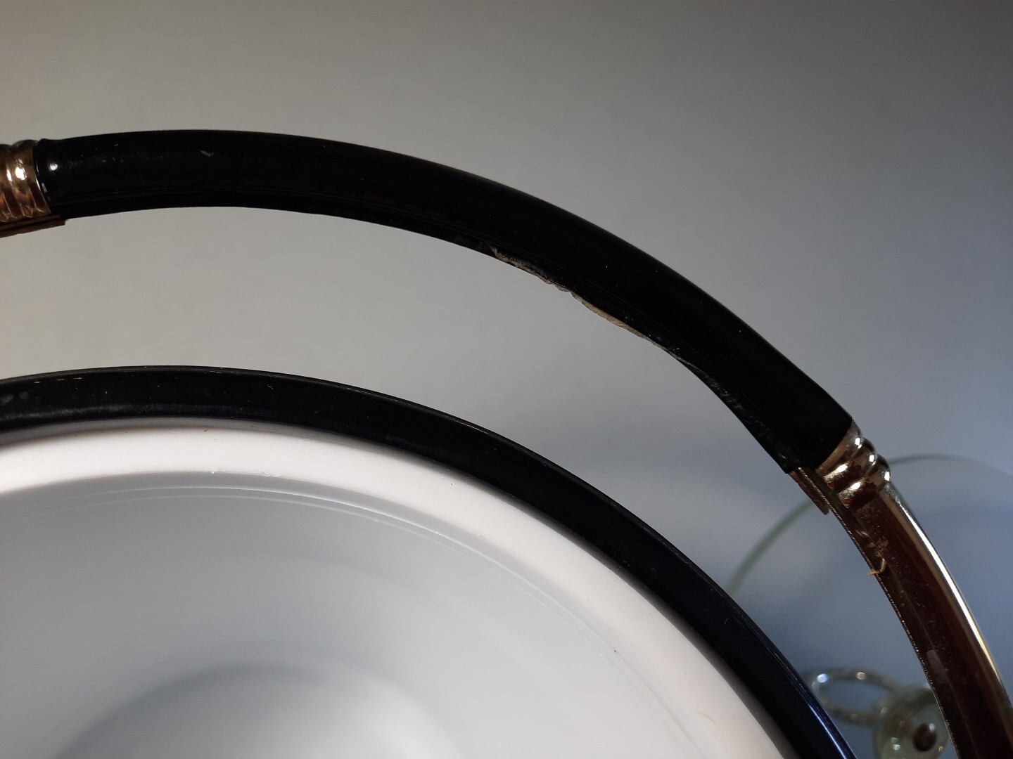 Vintage MCM Shelton Ware Brn Ice Bucket w/Lucite Lid, Handle, Tongs Mid Century