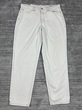 Nicole Miller Jeans Womens 12 Cream Nomad Super High Rise Tapered