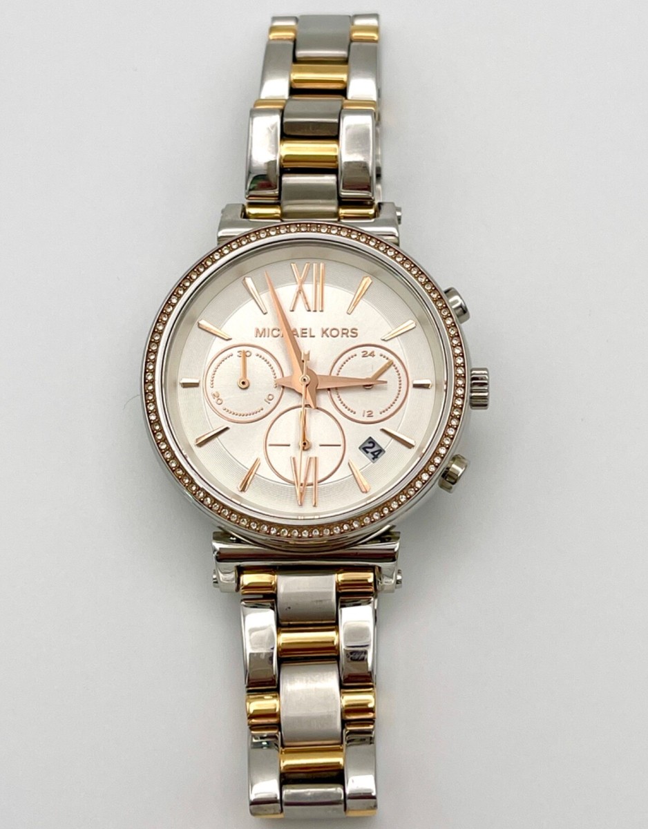 激安! Michael Kors ソフィー クロノグラフ ゴールド MK6559 Michael Kors Sofie Chronograph Two-Tone 39mm Women's Watch