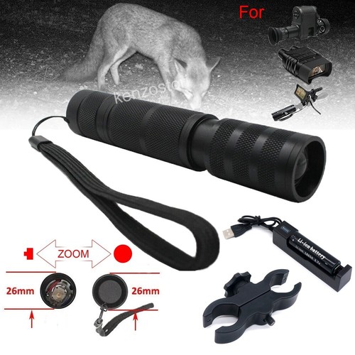 Zoomable 850nm IR Torch Night Vision Light Lamp Scope Mount Hunting Flashlight - Picture 2 of 12
