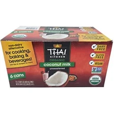 Thai Kitchen Organic Unsweetened Coconut Milk, 13.66 Fl Oz (Pack of 6)