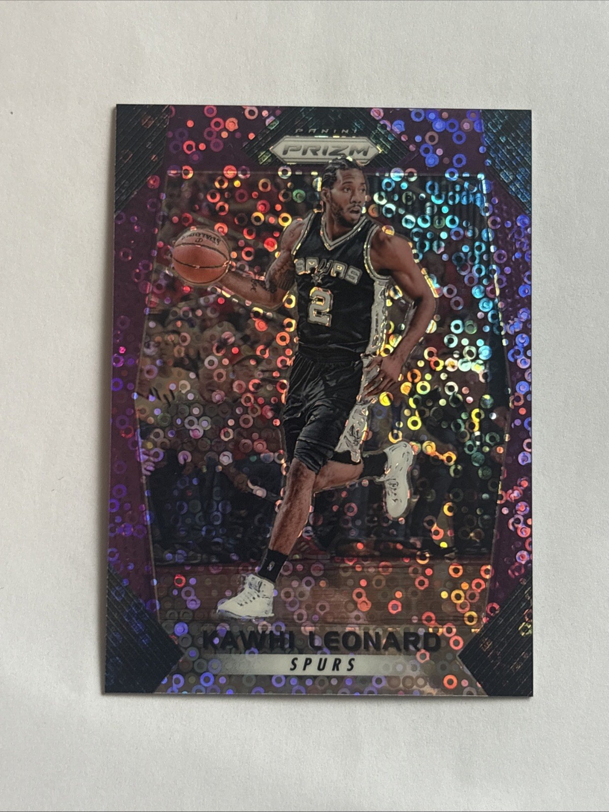 2017-18 Panini Prizm #293 Kawhi Leonard Prizms Fast Break Purple #/75 Spurs