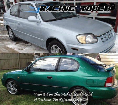 Window Visor Rain Guard For Hyundai Accent 00 01 02 03 04 05 2000-2005 2 Door - Bild 7 von 7